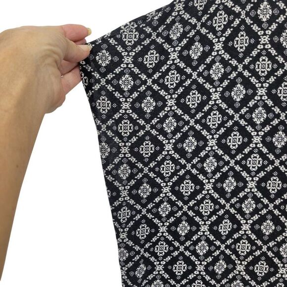 Dress Barn Tunic Top Plus Size 2X Black White Boho Print Hi-Low Casual Comfy - Picture 6 of 10